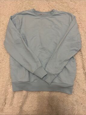 Fila Light Blue Women's Crewneck Sweatshirt With Pockets